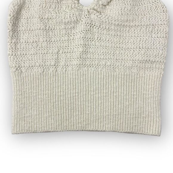 Abercrombie & Fitch Cinched Cutout Crochet Tank Top Cream Women’s Size XS - Picture 5 of 13